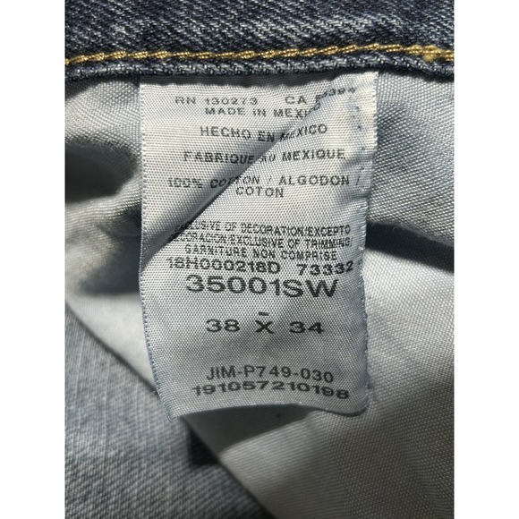 Wrangler Rugged Wear Mens Classic‎ Fit Blue Denim Jeans 38x34 Outdoors Western - Picture 5 of 14